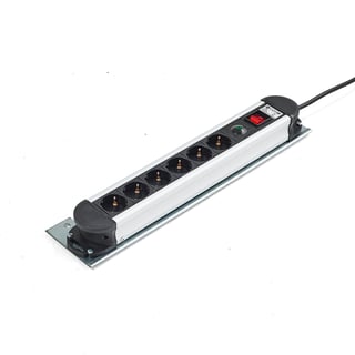 Grenuttag, 6 uttag, vertikal montering till arbetsbord