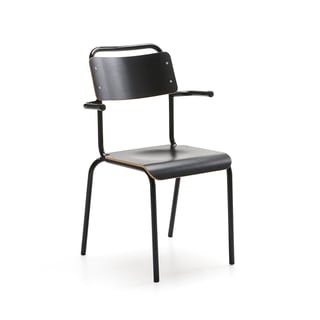 Lunchrumsstol, med armstöd, svart