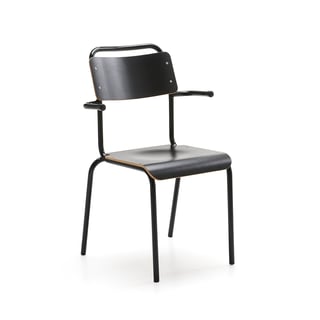 Lunchrumsstol, med armstöd, svart