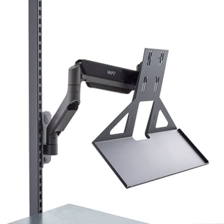 Monitorarm til arbeidsbenk, inkl. tastaturhylle, justerbar arm
