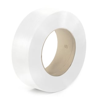 PP-band för maskin, 12x0,63 mm, 3000 m, innerdiam. 200 mm, 2st/fp, vit