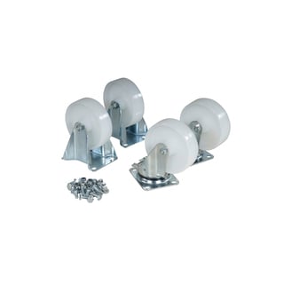 Hjulsats till rostfri tippcontainer, rostfri 304, nylon, Ø: 160 mm