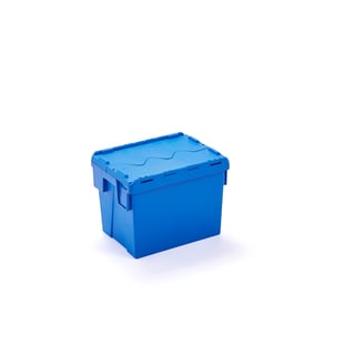 Plastkasse, 38 l, L400 B300 H320 mm, blå