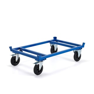 Pallevogn, 500 kg, lav modell, L1200 B800 H305 mm, med brems