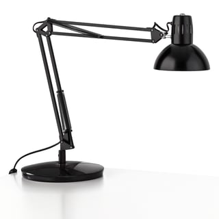 Skrivebordslampe, med leddet arm, svart