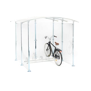 Sykkelgarasje, plexiglass, H2200 B2150 D2150 mm, ekskl. sykkelstativ