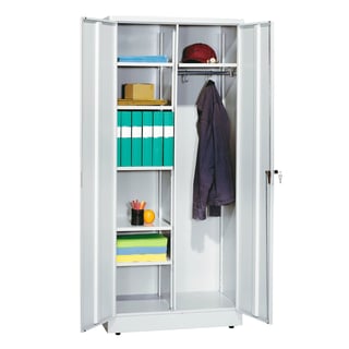 Klädskåp, 1800x800x500mm, inkl. 5 hyllplan + hyllplan med galgstång.