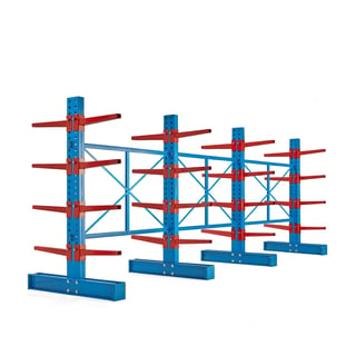 Dubbel grenställskombination, 4 dubbelpelare, 32 st 600 mm armar, 16000 kg