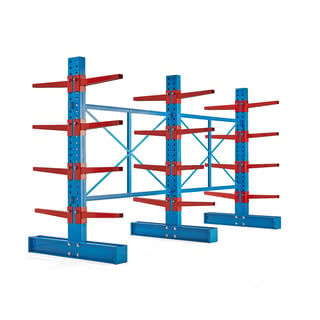 Dubbel grenställskombination, 3 dubbelpelare, 24 st 600 mm armar, 12000 kg