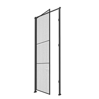 Enkel slagport til nettingvegg, inkl. dørstolper, venstrehengt, H3400 B1000 mm, sylinderlås