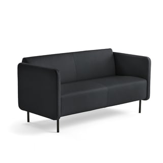 Sofa, 2,5-seter, kunstskinn, antrasitt