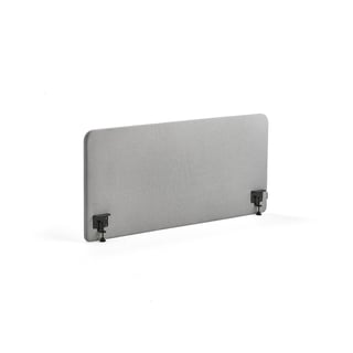 Bordsskärm, inkl. svarta beslag, 1400x650x36 mm, tyg Etna, ljusgrå