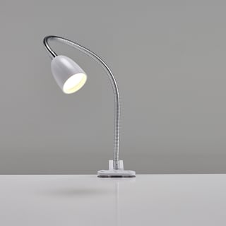 Bordlampe, LED, bordfeste, hvit