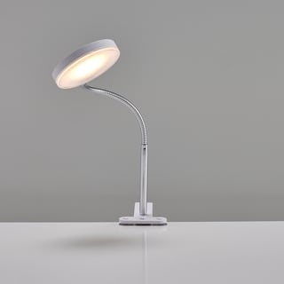 Skrivbordslampa, LED, klämfäste, vit