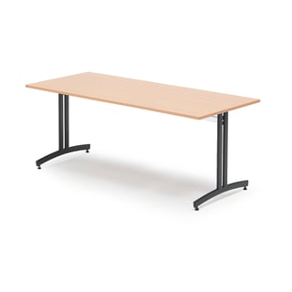 Bord, 1800x800x720 mm, svart/bok
