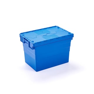 Plastkasse, 79 l, L600 B400 H416 mm, blå