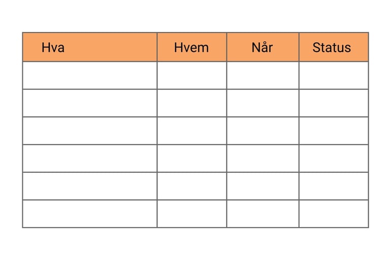 Eksempel på ukesplanlegger. Illustrasjon