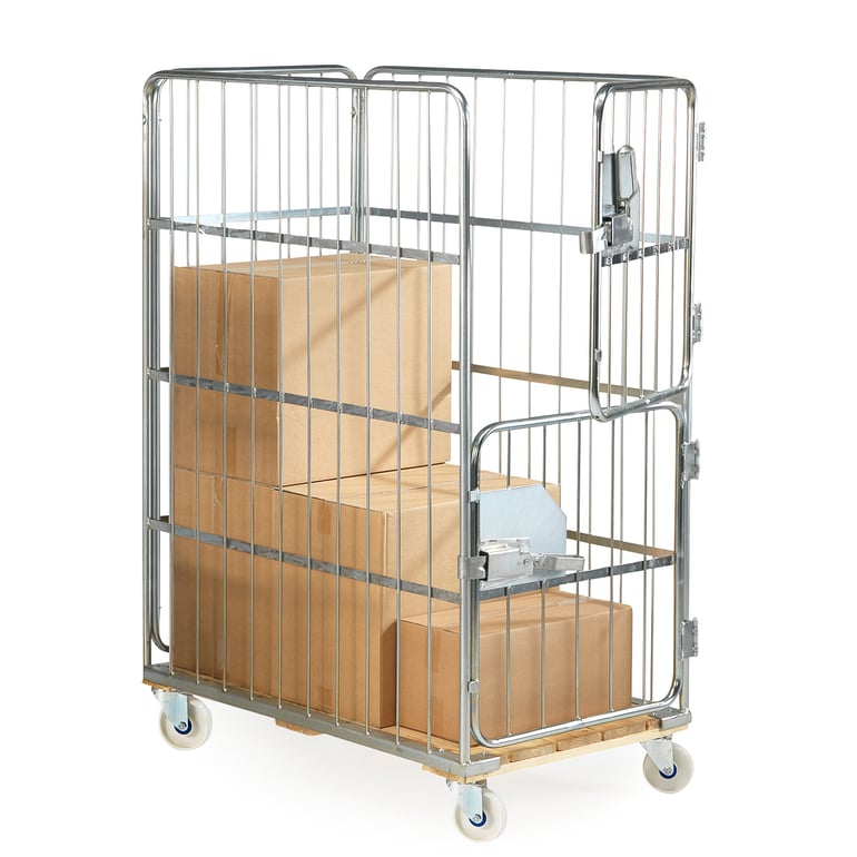 Rullecontainer, 1700x745x1195 mm, uten brems | Cowab.no