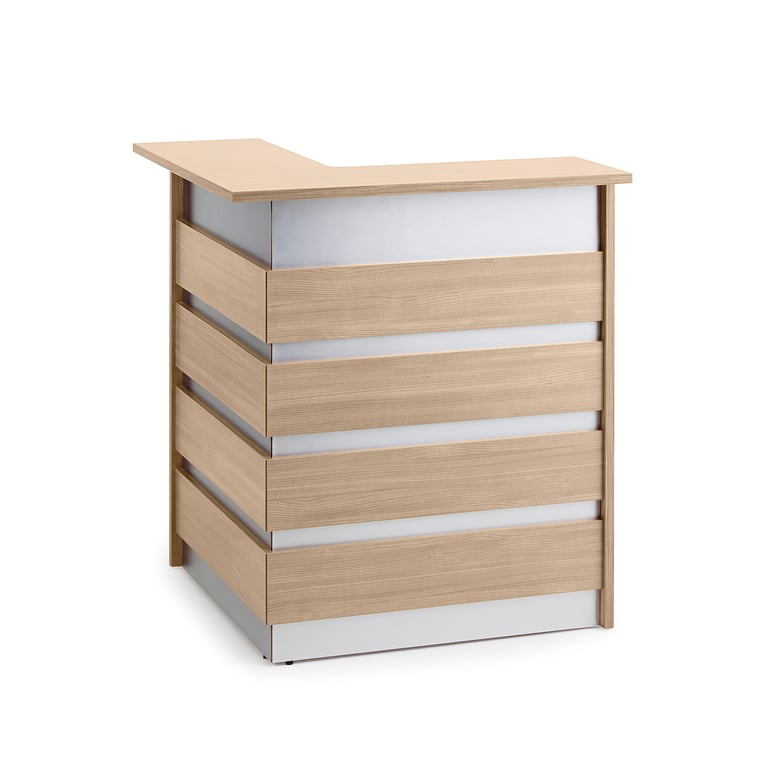 Receptionsdisk, hörnsektion, vänster, 1000x1000x1150 mm, ek | Cowab.se
