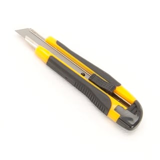 Brytbladskniv, 18 mm, gummigrepp och metalltipp, inkl. 2 reservblad, 12-pack