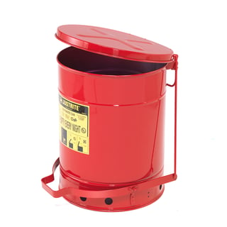 Brandisolerad avfallsbehållare, 38 liter, röd