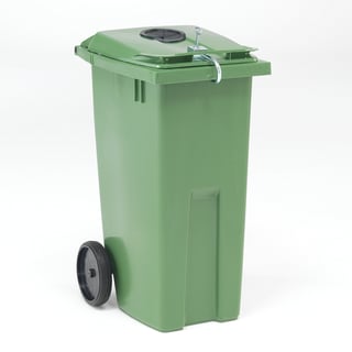 Avfallsbeholder for bokser og flasker, 190 l, grønn