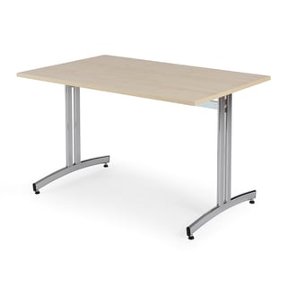 Bord, 1200x800 mm, björklaminat, krom