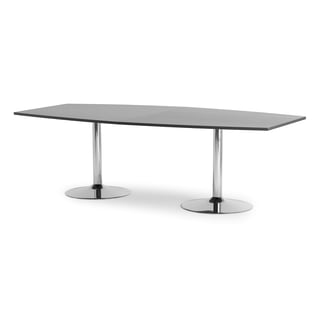 Konferensbord, 2400x1200 mm, grå laminat, krom