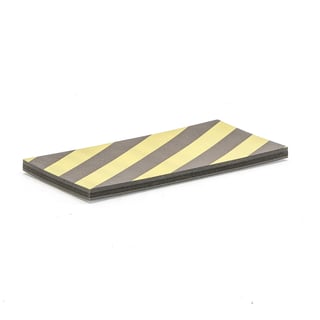 Varnings- och skyddsprofil, 500x250 mm, Tj 25 mm, gul, svart
