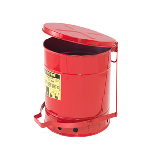 Brandisolerad avfallsbehållare, 53 liter, röd