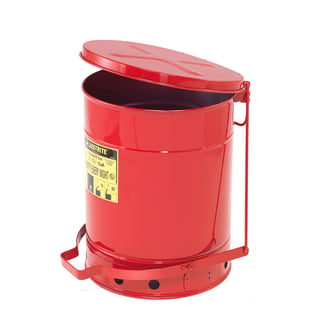 Brandisolerad avfallsbehållare, 79 liter, röd