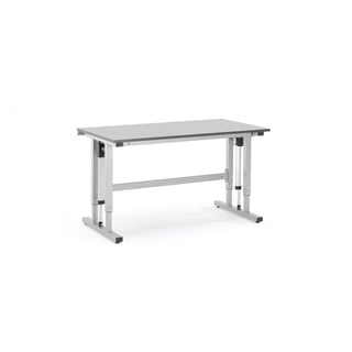 Arbeidsbord, hev/senk, 300 kg, L1500 B800 mm, grå