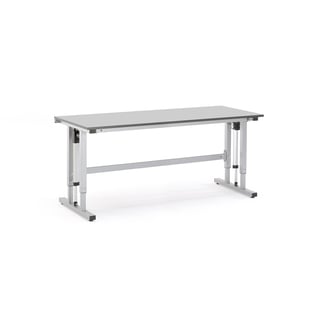 Höj- och sänkbart arbetsbord, 300 kg, 2000x800 mm, ljusgrå