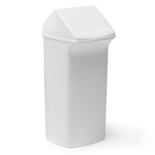 Avfallsbehållare med vipplock, 40 liter, vit