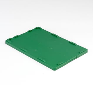 Plastlokk til oppbevaringsboks, L600 B400 mm, grønn