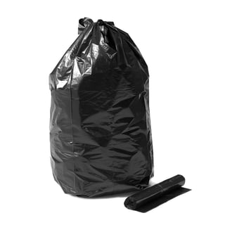 Sopsäckar, knythandtag, 10 st, 125 liter, svart