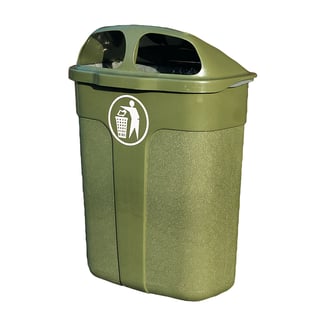 Klassisk avfallsbehållare, 60 liter, olivgrön