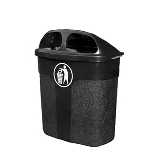 Klassisk avfallsbehållare, 40 liter, svart