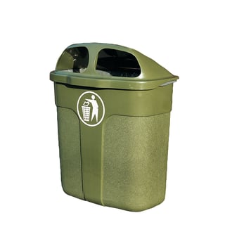 Klassisk avfallsbehållare, 40 liter, olivgrön