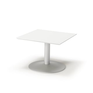 Soffbord, 700x700 mm, vit, grått stativ