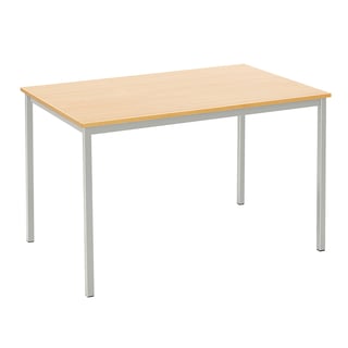 Kantinebord, L1200 B800 H735 mm, bøk laminat, grått stativ