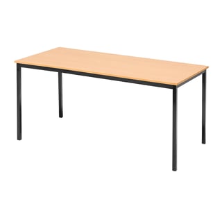 Kantinebord, L1800 B800 H735 mm, bøk laminat, svart stativ