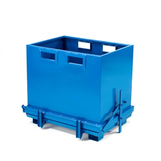 Container, bunntømmende, 700 l, blå