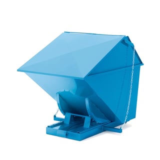 Tippcontainer med lokk, 900 l, blå