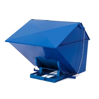 Tippcontainer med lokk, 2500 l, blå