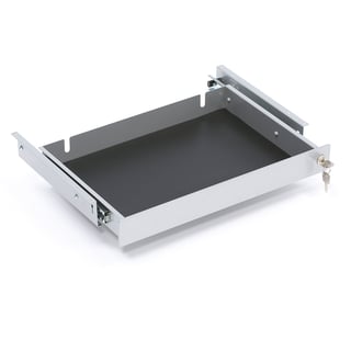 Låsbar laptoplåda, 60x490x305 mm, silver