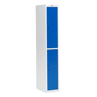 Klädskåp, omonterat, 2 dörrar, 1800x300x500 mm, grå stomme, blå dörr
