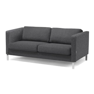 Sofa, 3-seter, mørk grå, ullstoff, krom