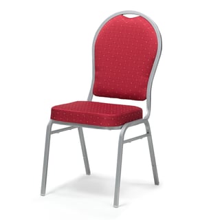 Restaurantstol uten armlener, rød/grå