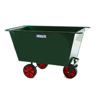 Sop och avfallsvagn, grön volym 400 l, massivgummihjul